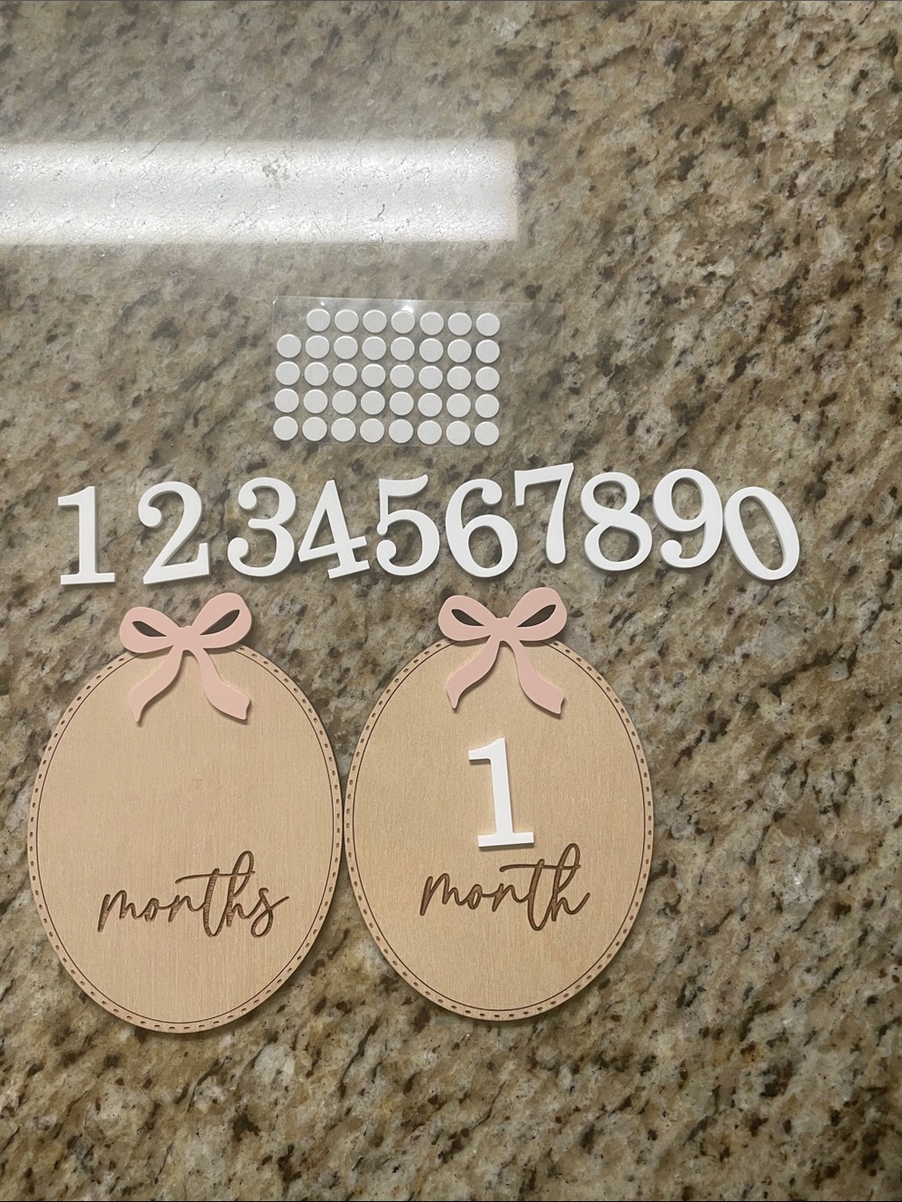 Baby Girl Pink Bow Themed Milestone Engraved Signs